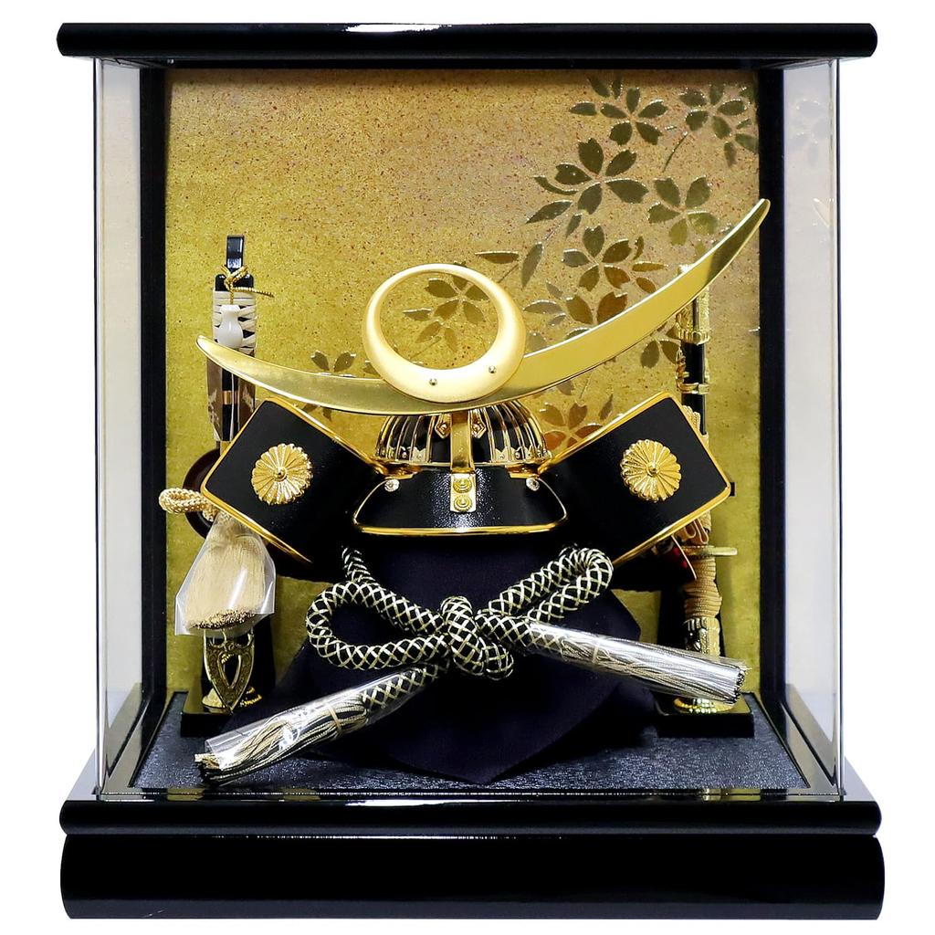 May Doll Helmet Display Acrylic Display Uesugi Gold with Cherry Blossom 28cm W x 23cm D x 32cm Uesugi Uesugi Panorama Case WG0703 Case, Case, Kei,