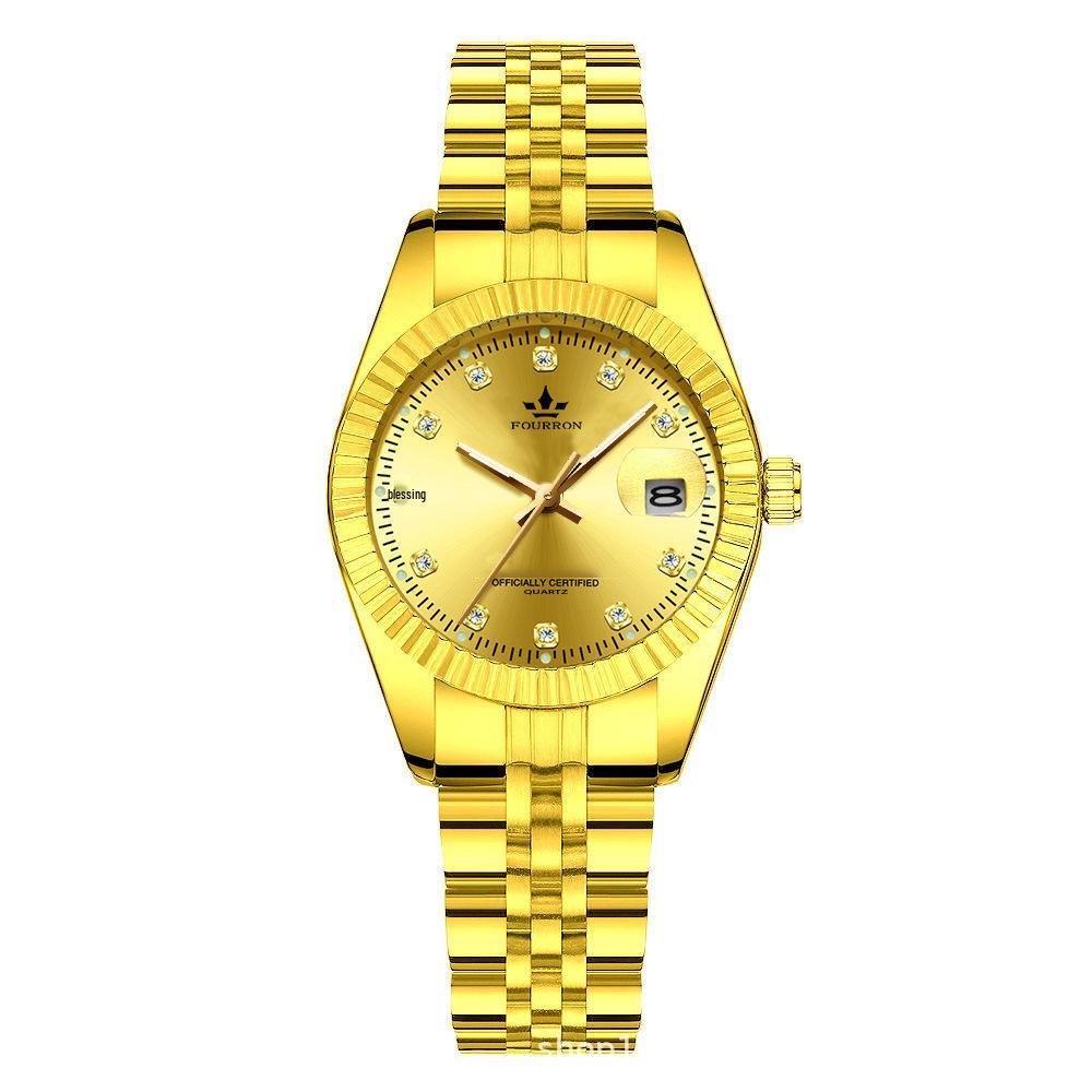 Tycoon Gold Leuchtende Herrenuhr - Lupe Kalender, Bestseller, Grenzüberschreitende Partneroption