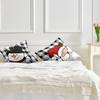 2Pcs Christmas Tree Pillowcase Santa Claus Snowman Pattern Zipper Invisible Lightweight Breathable Winter Pillow Cover