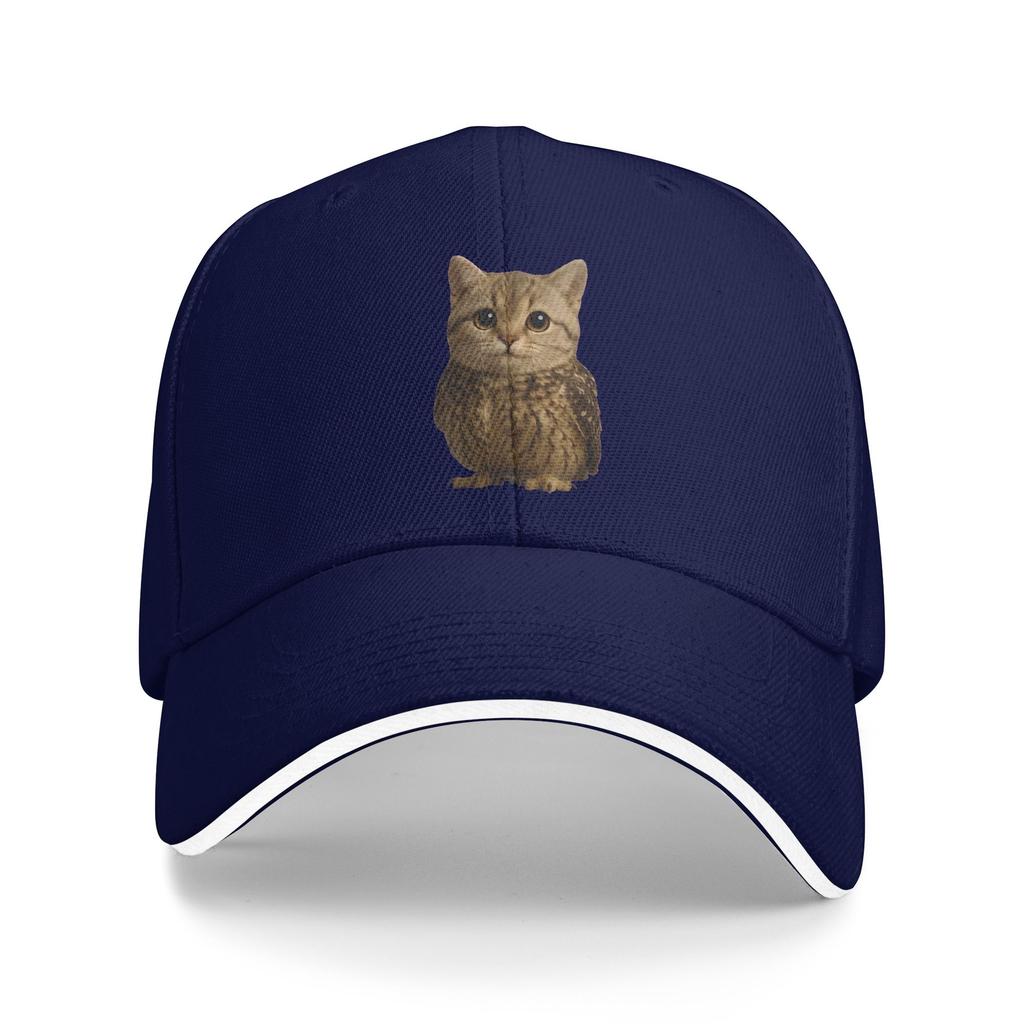 Summer Funny Cute Meowl Cat Owl Viral Internet Trendy Meme Baseball Cap Outdoor Sport Fashion Custom Logo Sun Hip Hop Hats