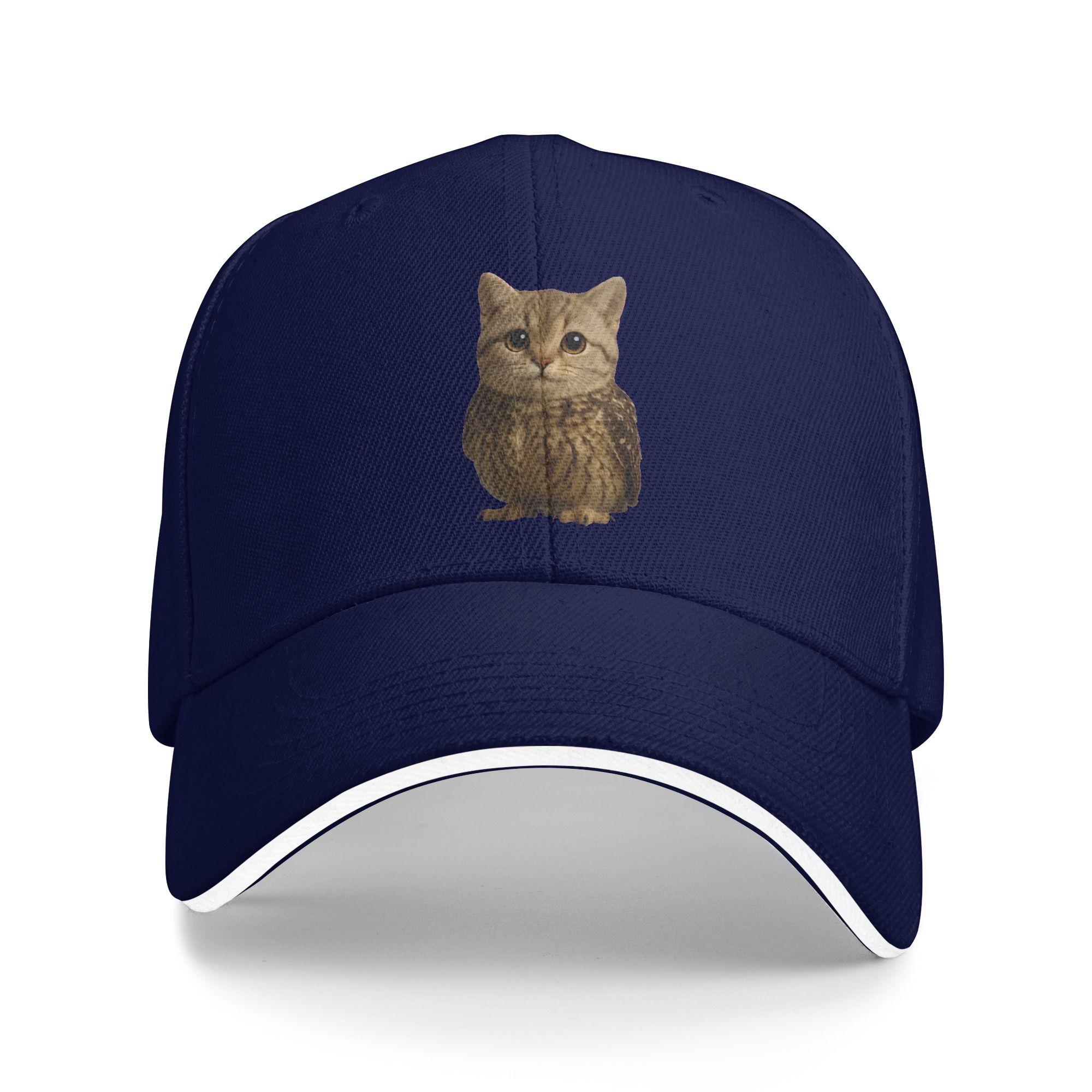 

Summer Funny Cute Meowl Cat Owl Viral Internet Trendy Meme Baseball Cap Outdoor Sport Fashion Custom Logo Sun Hip Hop Hats One Size темно-синього кольору