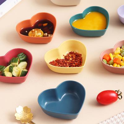 Dessert Dish Heart-shaped Stackable Drop Resistant Washable Sound Construction Pack Food Anti-deform Seasoning Plate for Dining Room