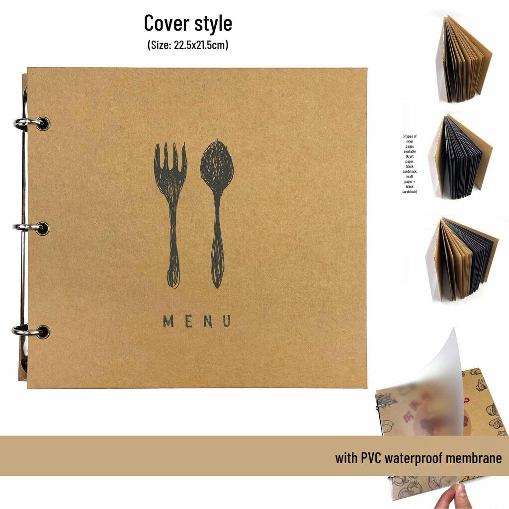 Hand-Painted Homemade Family Recipe Book - DIY Handwritten Kraft Paper Album