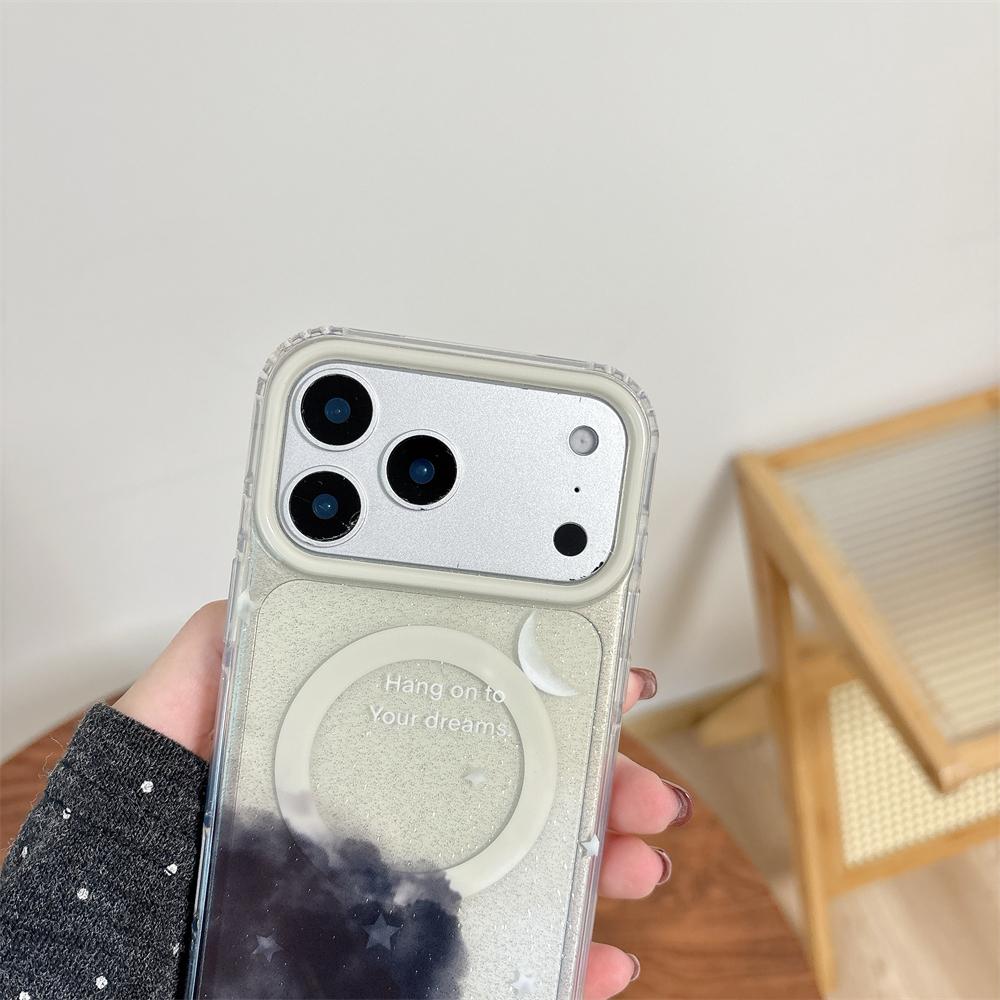 Custodia Trasparente Glitterata Magnetica per Telefono per iPhone 17 16 15 14 13 Pro Max Per Ricarica Wireless Magsafe Cover Morbida Antiurto
