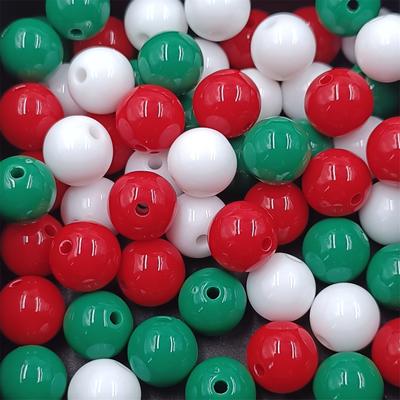 Kerststijl 60Stuks/50Stuks/30Stuks Sieraden Maken Accessoires Rond DIY Ketting Armband Acryl Losse Kralen Handgemaakt 8-16mm Materiaal Accessoires