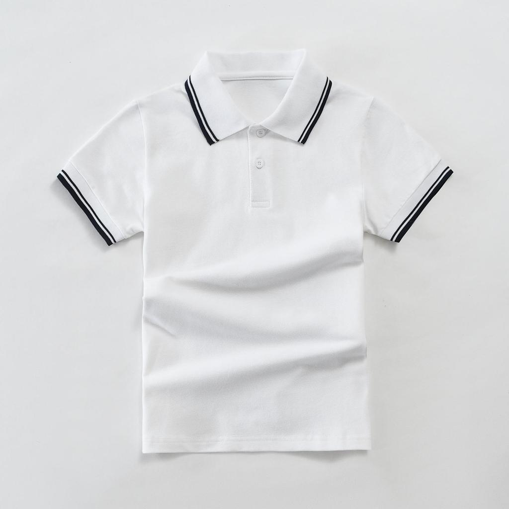 Dětské školní uniformy: Klučičí a dívčí letní polokošile, trička s krátkým rukávem, velikosti 110-190