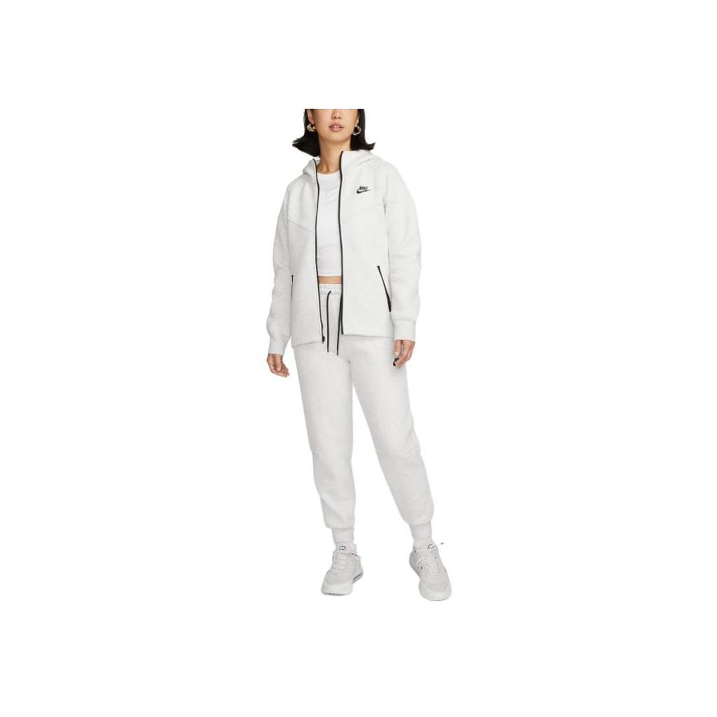 Nike Alphabet Logo Print Zip-Up Hoodie Jacket With Loose Long Sleeves Women Jacket Light-Grey FB8339-013