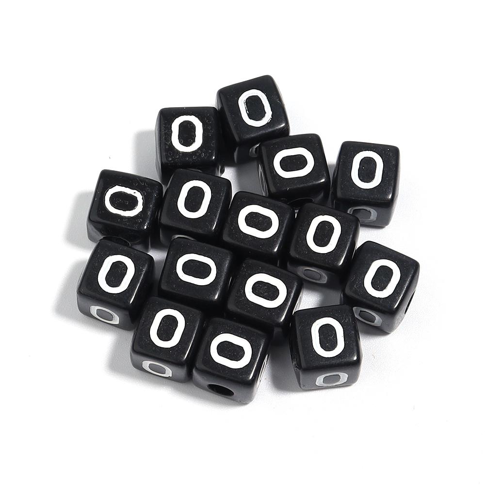 50-100 Stück Schwarze Acryl Buchstabenperlen A-Z Alphabetperlen Würfel Abstandshalterperlen Für DIY Armband Halskette Schmuckherstellung Zubehör