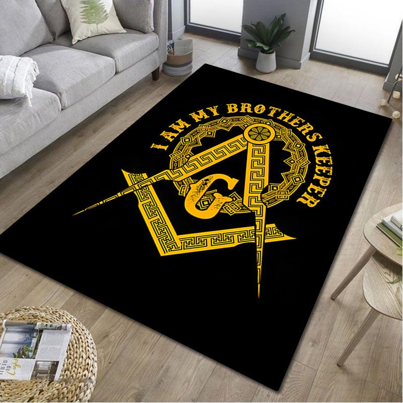 1 Tapis Imprimé Franc-Maçon - Tapis de Décoration Intérieure Pour Salon Chambre Sol Zone de Chaise d'Ordinateur Tapis