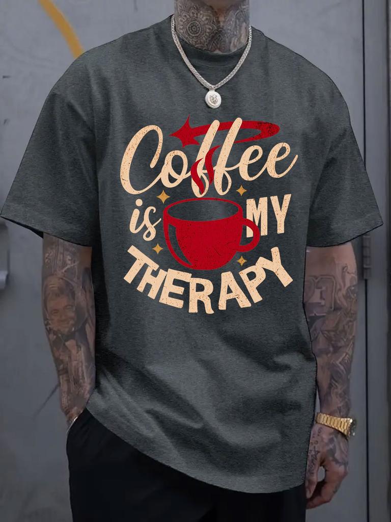Coffee Graphic Print Short-sleeved Luxury Cotton T-shirt Summer Unisex Men Women Casual Loose Fashion Trendy Clothing