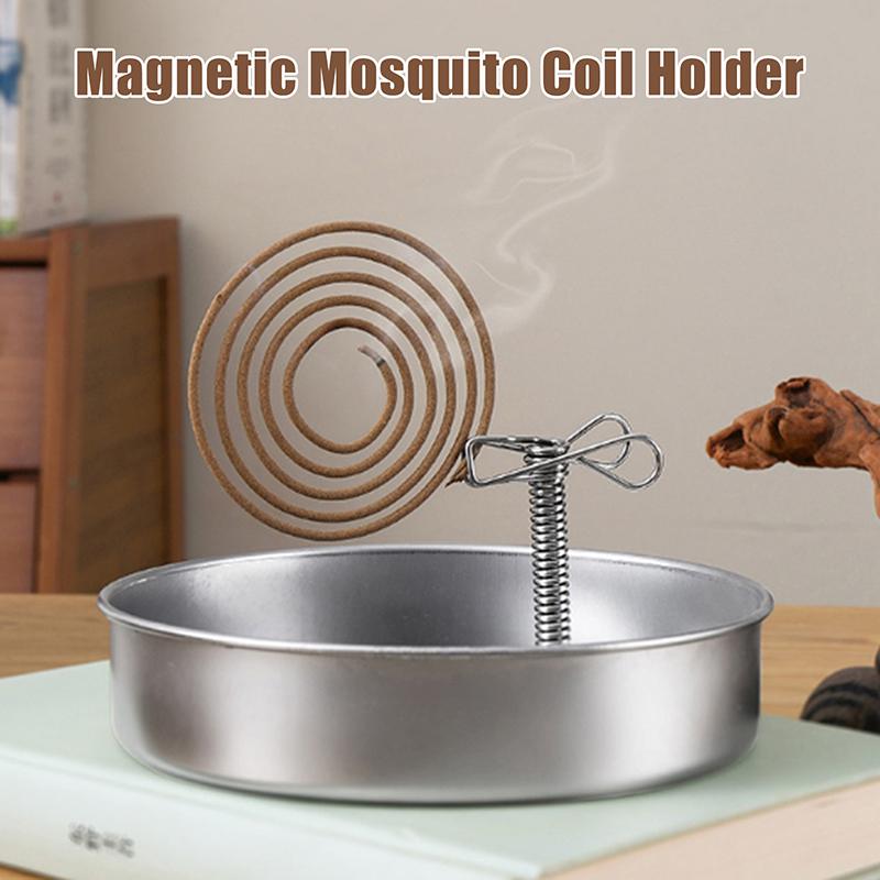 Edelstahl Multifunktions Aschenbecher Basis Magnetisch Mückenkerze Mückenkerzenhalter Mit Tablett Mückenschutz