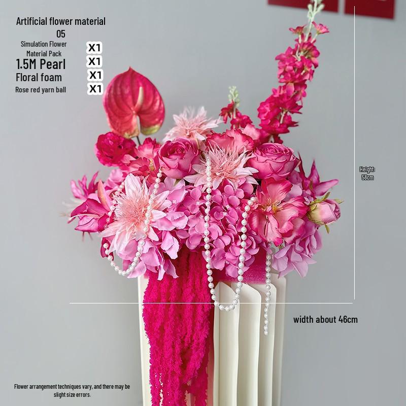 Romantic Wedding Aisle & Table Flower Arrangement: Floral Art Bouquet and Ornaments