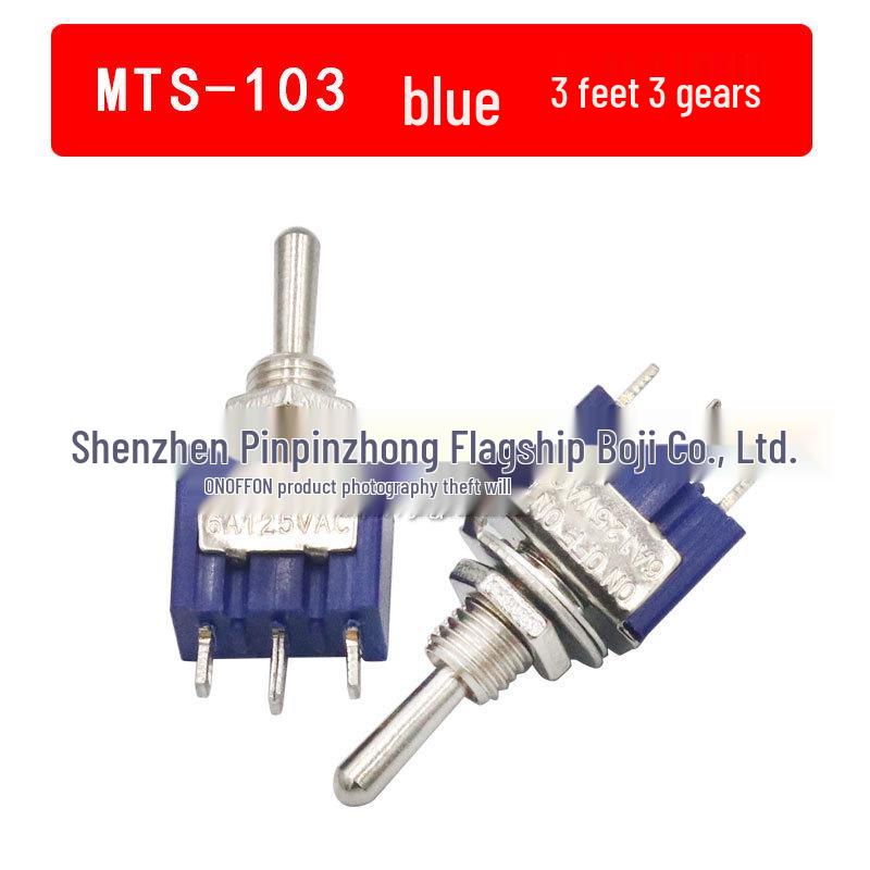 Dual Position Toggle Rocker Switch MTS-102: Self-Reset, 2/3/6 Pins