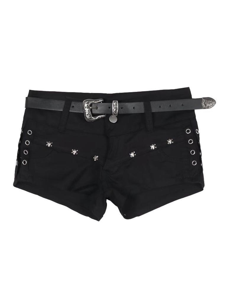 Black Denim Mini Shorts for Women High Waist Straight Stretch Casual Hot Pants Jeans Y2k Clothes Fashion Streetwear Summer