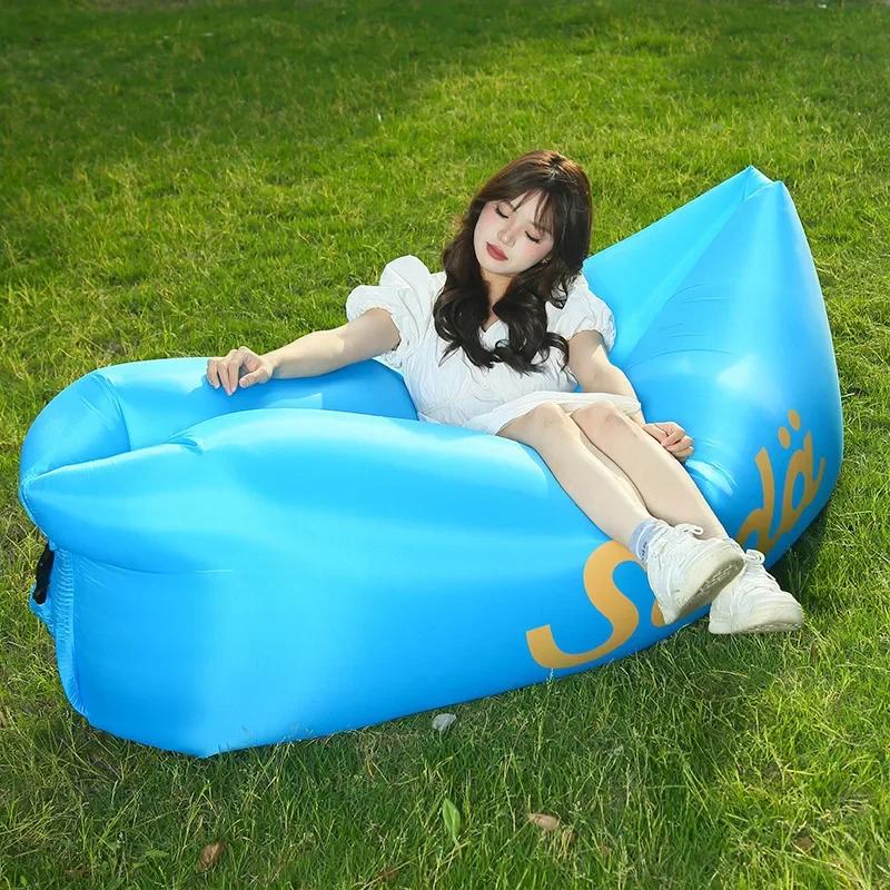 Outdoor Inflatable Bean Bag Recliner Portable Waterproof Sofa Chair Ergonomic Air Mattress Lounger for Pool Beach Camping Travel