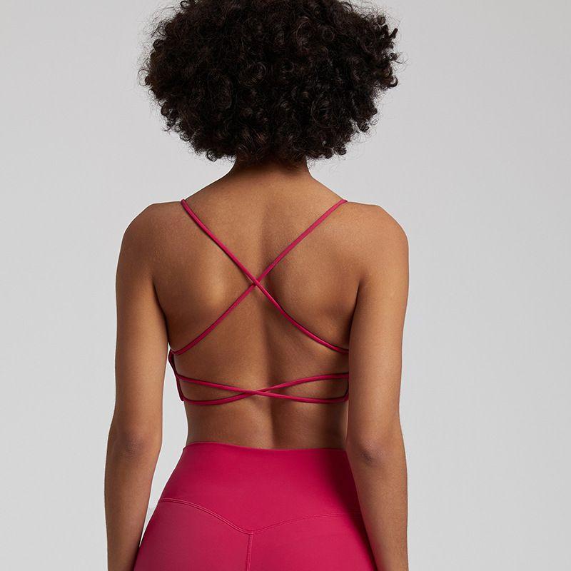 Candy Color Nude Feel Workout Bra Outdoor Tight Running Exercise Underwear Shockproof Quick-Drying Workout Clothes Tops Women