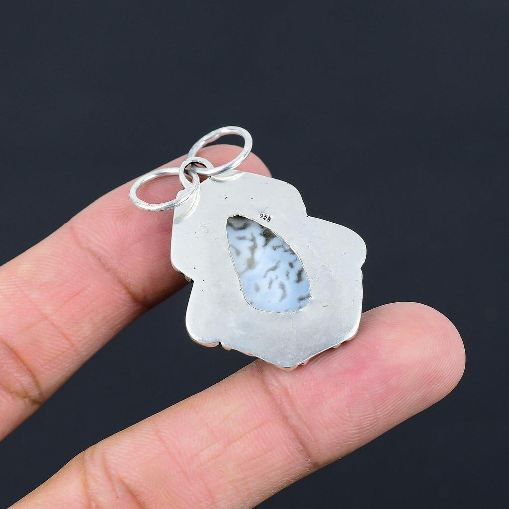 Döttrarnas Dag Erbjudande Sterling Silver Owyhee Blå Opal Ädelsten Ny Hänge Smycke