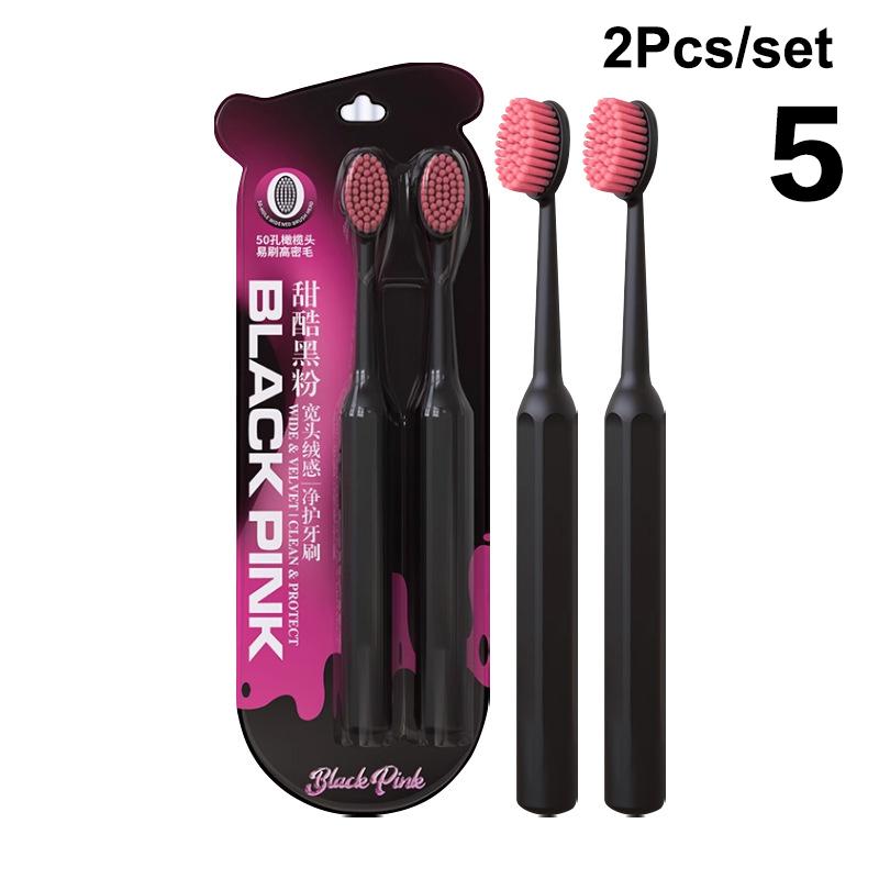 2 Peças Escova de Dentes Limpa Boca Inteira Ultrafina Macia Cerdas Duras Escova de Dentes Para Adultos Excelente Efeito de Limpeza Clareamento dos Dentes