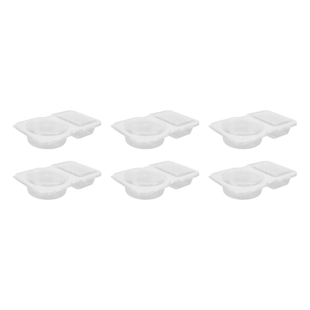 20 Pcs Double Compartment Condiment Container Leak Proof Clear 2 Compartment Snack Containers with