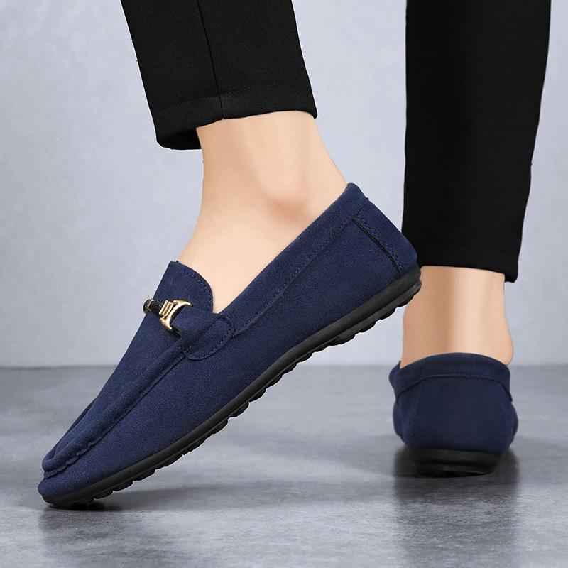 

2024 новые интернет-знаменитости универсальные повседневные туфли Doudou мужские ленивые туфли тренд корейская версия духовного общества парень одна педаль 45 синий