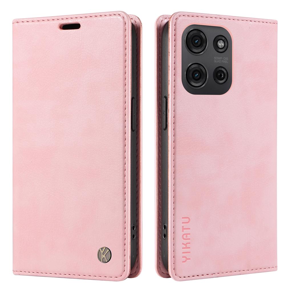 YIKATU YK-006 For Motorola Moto G75 5G Case Magnetic Closure Leather Phone Cover Litchi Texture