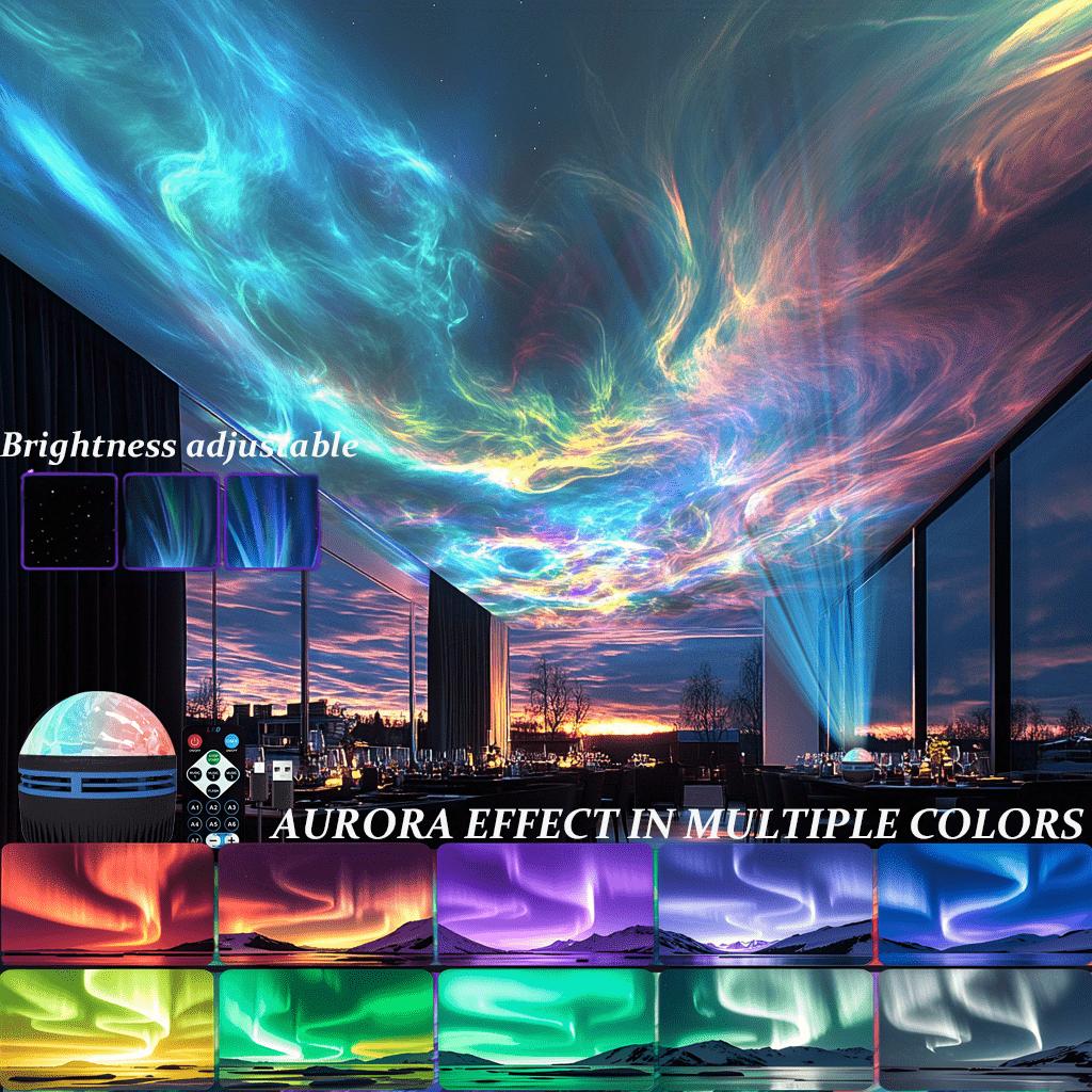 LED Starry Sky Galaxy Projector Light Northern Lights USB 7 Modes Remote Control Auto Rotate For Home Room Party Decor Lamp Gift