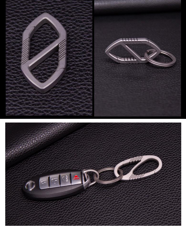 Męski brelok z wysokiej jakości stopu tytanu, zawieszka w kształcie pierścienia