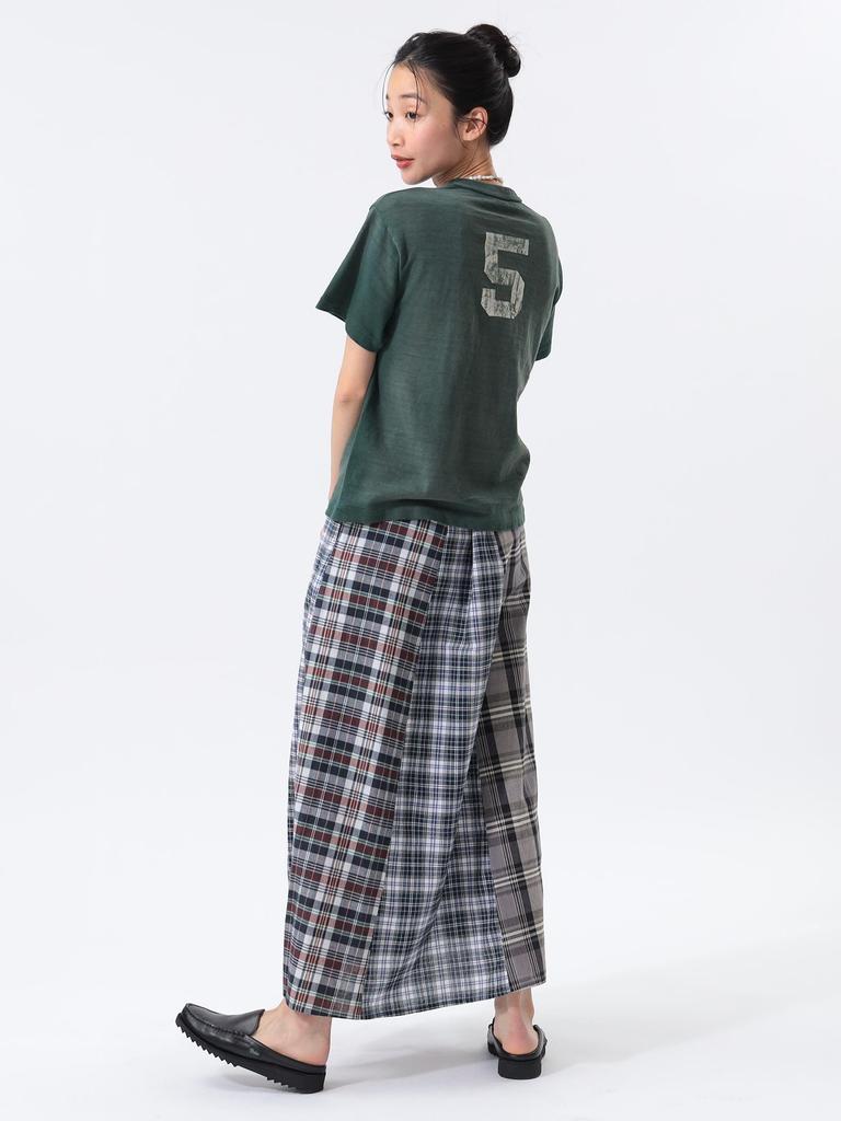 Beams Boy Madras Check Crazy Skirt, Women's, Gray, One Size, 13270114803