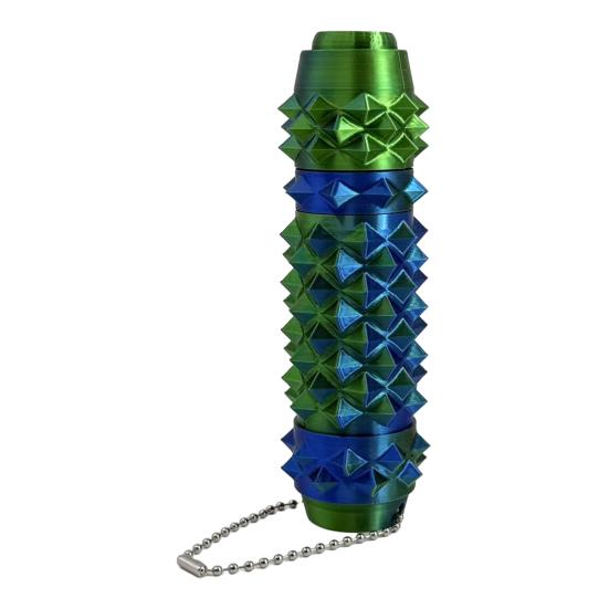

3D Printed 7-In-1 Fidget Toy with Clicker Spinner Storage Massage Roller Maze Spiky Grip Stress Relief Pain Stimming Tool Sensory Toy with Ball M