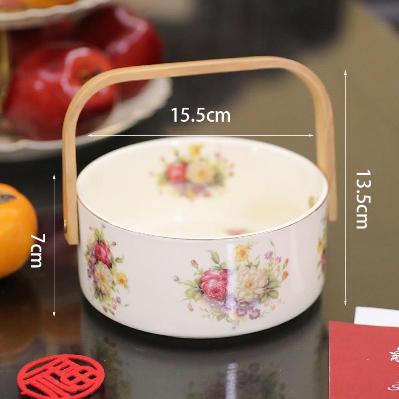Ceramic Three-Tier Pastry Stand: English-European Style Fruit Bowl, Cake, Candy, and Snack Plate for Afternoon Tea.