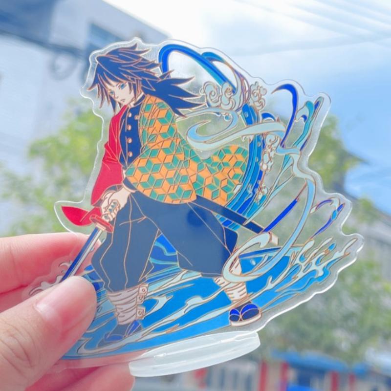 Acrylic Ornaments Tomioka Giyuu Anime Action Figure Toy Car Desktop Decoration Models Birthday Gifts for Anime Fans