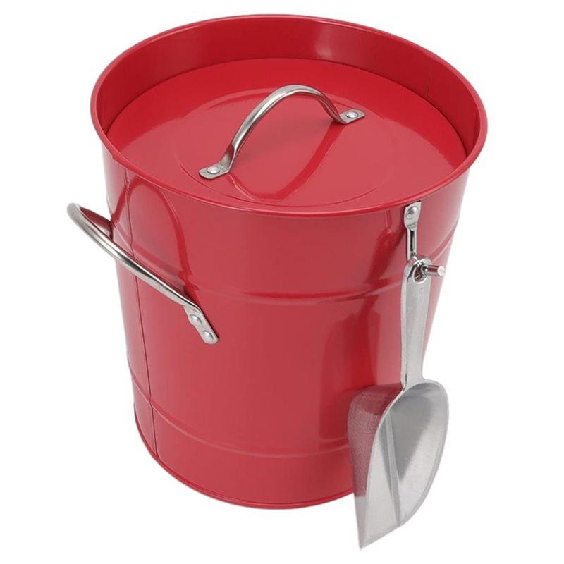 

SHGO-Ice Bucket Insulated Double Wall, Round Galvanized Sheet Plastic-7.7X8.1X6.3 Inch With Lid And Handle For Parties червоний