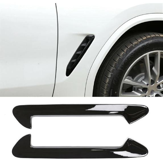 1 Pair Car Side Air Fender Vent Cover Trim Protection Compatible for BMW X3 G01 X4 G02 2018 2019 2020 2021 20222 2023 Glossy Black