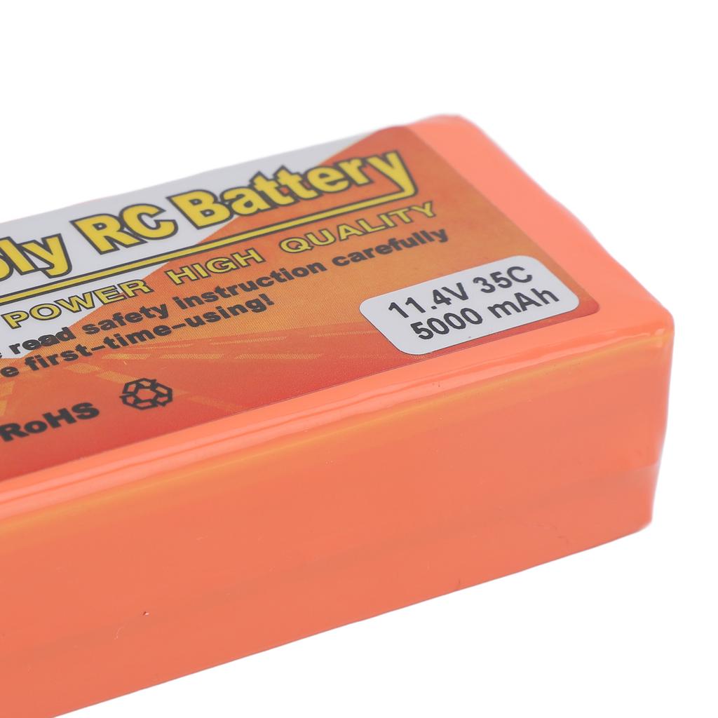 RC Lithium Battery 11.4V 5000mAh 3S 35C RC Car Lithium Battery with Banana 4.0 Plug for RC Car Truck Vehicle