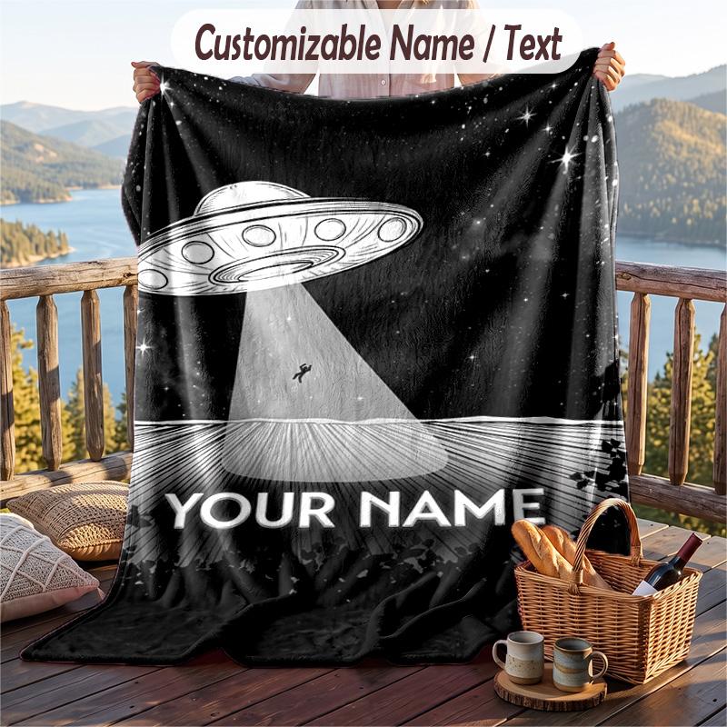 Custom Text Flannel Throw Blanket, Lightweight Cozy Bed Sofa BlanketFoo Fighters