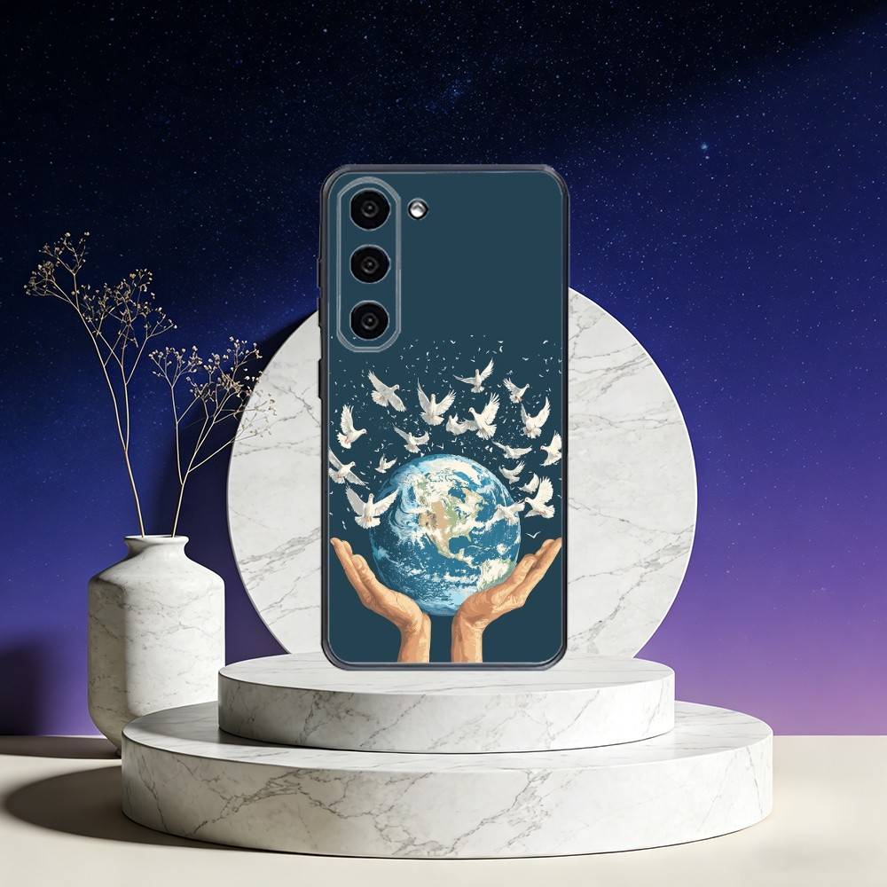 

Peace D-Dove Phone Case For Samsung Galaxy A73,A72,A71,A70,A53,A52,A51,Others Soft Black Cover Samsung a32 5g