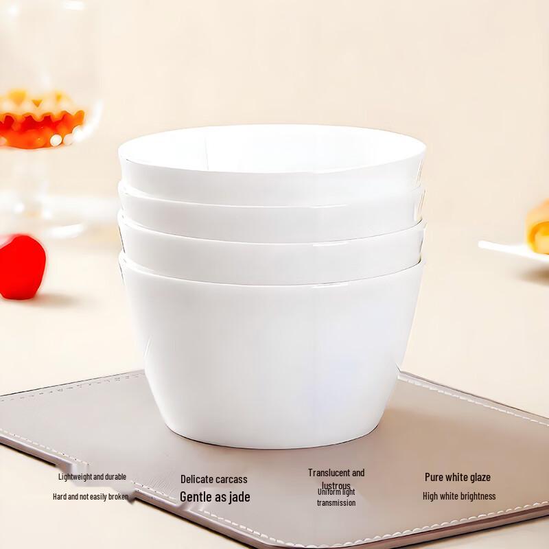 Sky Top Pure White Bone China Dinnerware Bowls