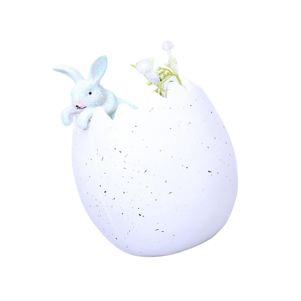 Cute Easters Bunnies and Eggshell Shape Succulents Planter Indoor Flower Pots Rabbit Sculpture Resins Bondais Container