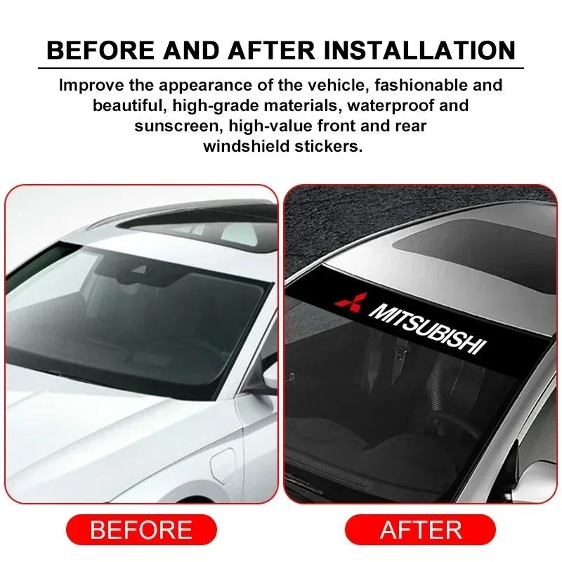 Easy Install Car Front Window Decoration Sticker Compatible Mitsubishi Motors Metal Label Sticker Label Emblem Chrome Pajero ASX