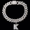 Bling Iced Out A-Z Letter Initial Cuban Link Chain Anklets For Women Hip Hop Chunky Cuban Anklet Bracelet Beach Barefoot Jewelry
