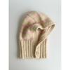 Unisex Baby Knit Earflap Hat with Soft Stripes and Button Design - Warm Wool for Autumn and Winter