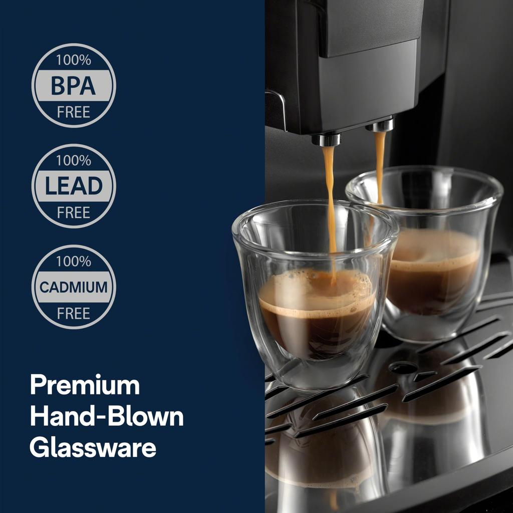 DeLonghi Double Wall Glass Espresso 60ml (Set of 2) DWG2S-060 Transparent