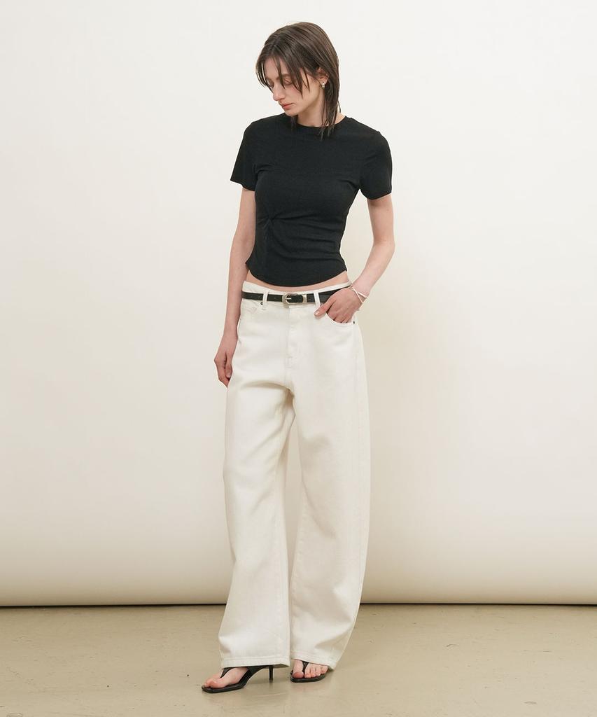 GENERALIDEA Acetate Twist Short Sleeve T-Shirt [Black] / Gf2Lts520