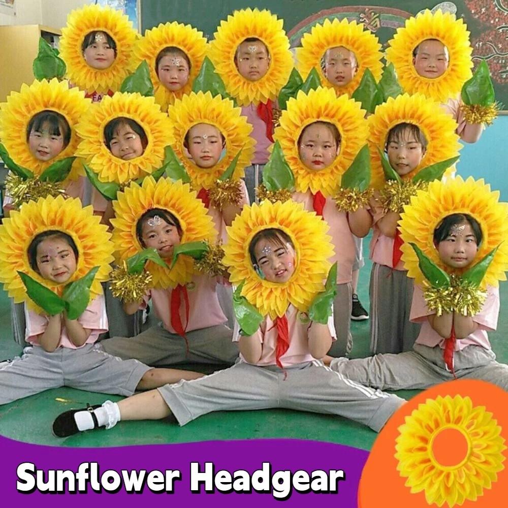 Yellow Party Sunflower Hat Funny Sunflower Hat Headpiece Cute Sunflower Headgear  Music Festival