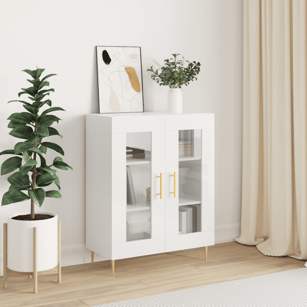 Vidaxl Schrank, Weiß, Glänzend, 69,5X34X90 Cm, Holzwerkstoff