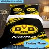 Custom Name BVB Fan Gear Bedding Set 3pcs, Bedding Set Including 1pc Duvet Cover And 2pcs Pillowcases for Bedroom, Dormitory Gift
