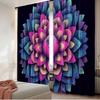 Flat Printing Scene Curtains Floral Lotus Radiance Digital Printed Polyester Drapes Birthday Party Use All Season Curtain Set Of 2 Made Washable