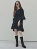 Avang Ethnic Shirring Strap Dress - Black