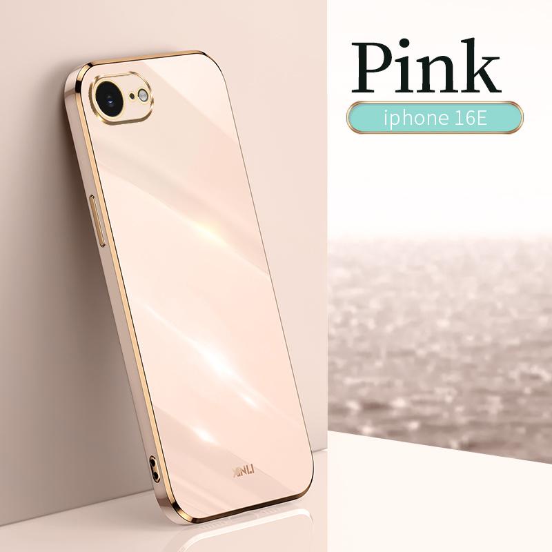 For iPhone 16E SE4 2025 Case Plating Silicone Bumper Soft TPU Back Cover Shockproof Phone Case for Apple iPhone 16E iPhone 16E S