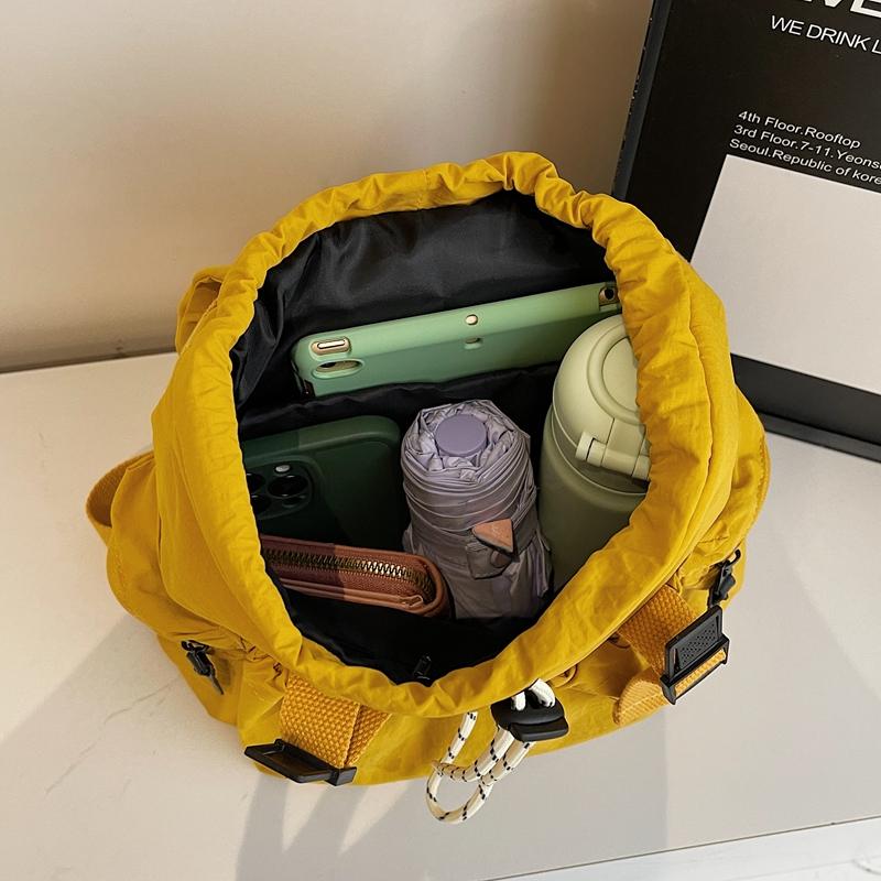 Einfarget dame-ryggsekk pendler lett snøringryggsekk